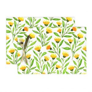 yellow meadow place mats