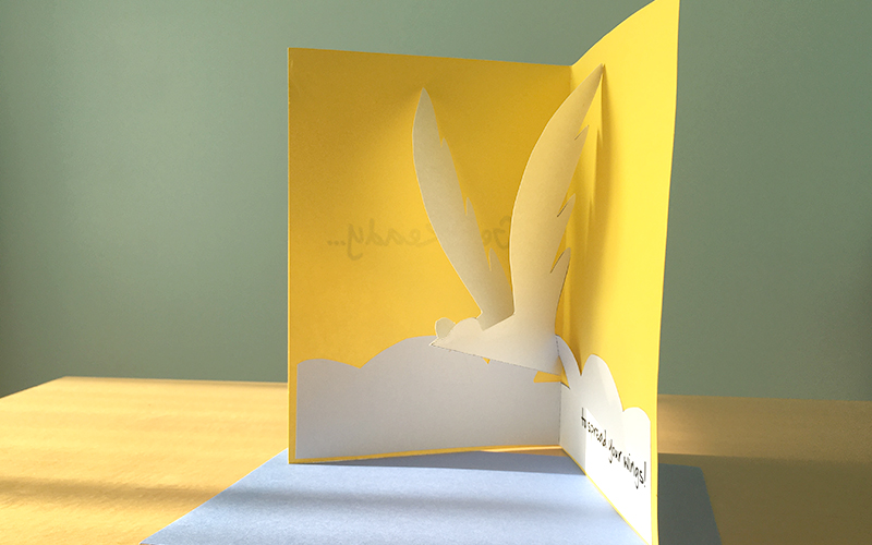 popup bird card