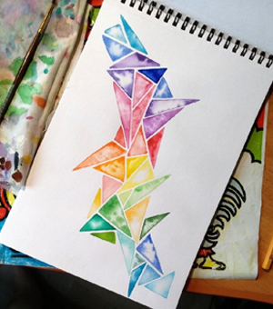watercolor triangles