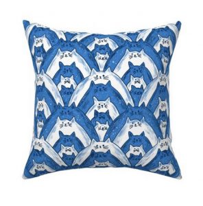 cat fabric throw pillow