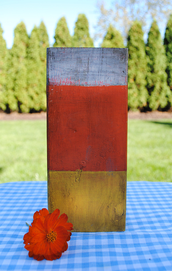 candy corn wooden block Halloween craft