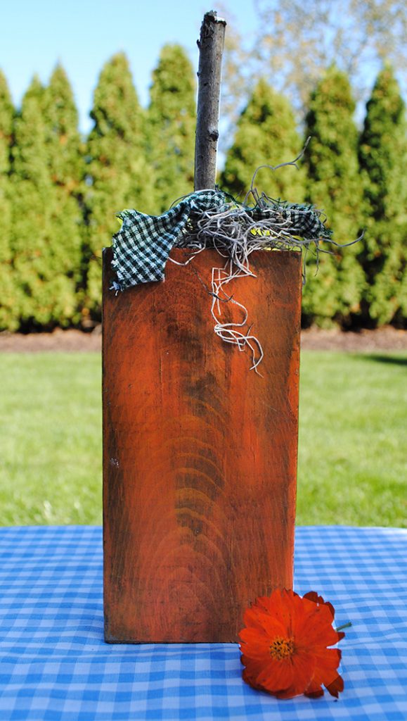 pumpkin wood block Halloween craft