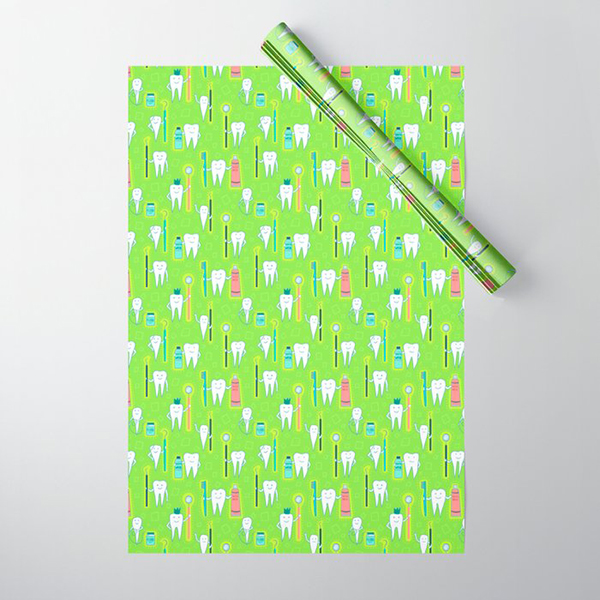 dentist dental hygienist wrapping paper