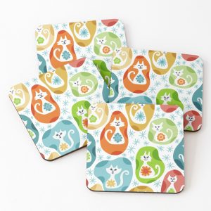 vintage kitty coasters