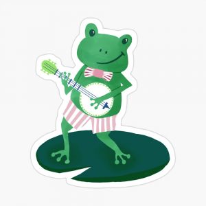 banjo frog sticker
