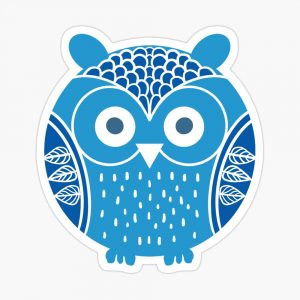blue owl sticker