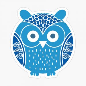 blue owl sticker