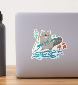 busy dam beaver sticker