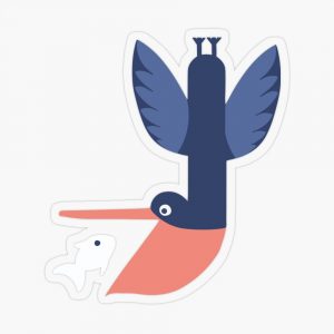 hungry pelican sticker