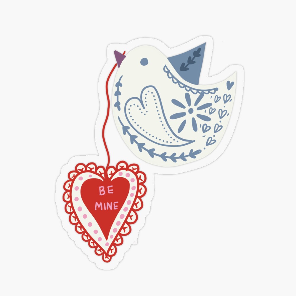 love bird heart sticker