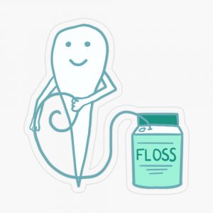 tooth floss sticker